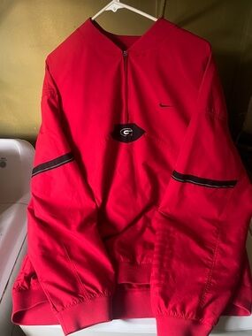 Nike Red Pullover Windbreaker with Black Trim